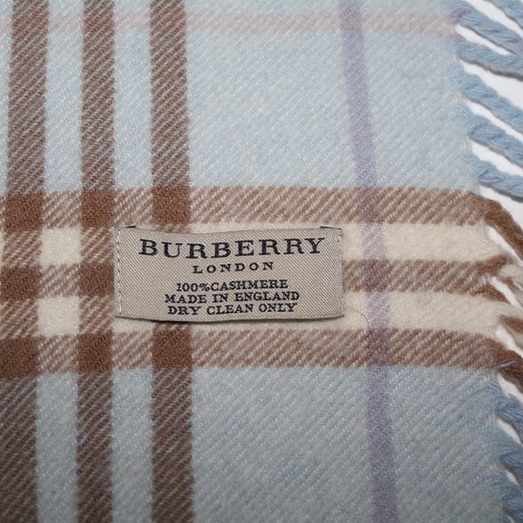 Burberry | Accessories | Burberry Baby Blue Tasseled Cashmere Scarf ...